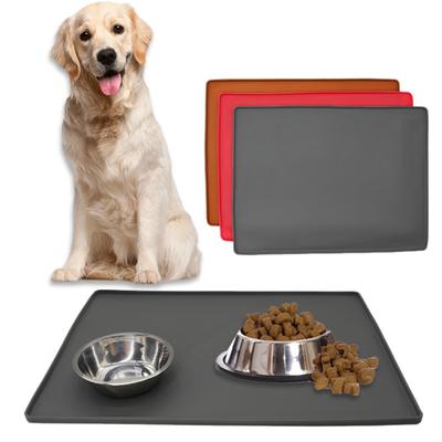 Waterproof Pet Food Mat Large Silicone Pet Bowl Pad with Raised Edges Non-Slip Pet Feeding Placemat for Dogs Cats Kittens