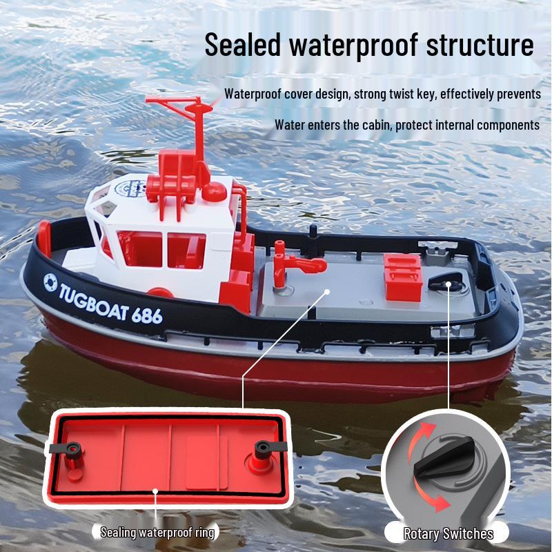 2.4GHz Dual Motor Electric Tugboat Toy with 1:72 Scale Remote Control