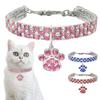 New Rhinestone Heart-shaped Pet Dog Necklace Cat Cat Crystal Mixed Color Collar Ornament Bone Sole Accessories