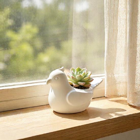 Small Modern Style Flowerpot Bird Shape Flowerpot, Handheld Size Durable PLA Flower Pot, Healing Mini Desktop Planter 3D Printed Creative Planter, for