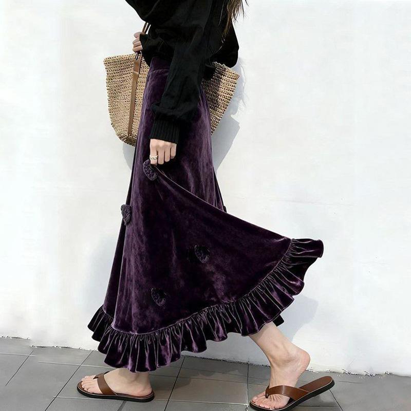 Halber Rock Damen Baumwolle Lässig Vielseitig Elastisch Vintage Literarisch Klassischer Rock Locker Bequem Karierter Rock