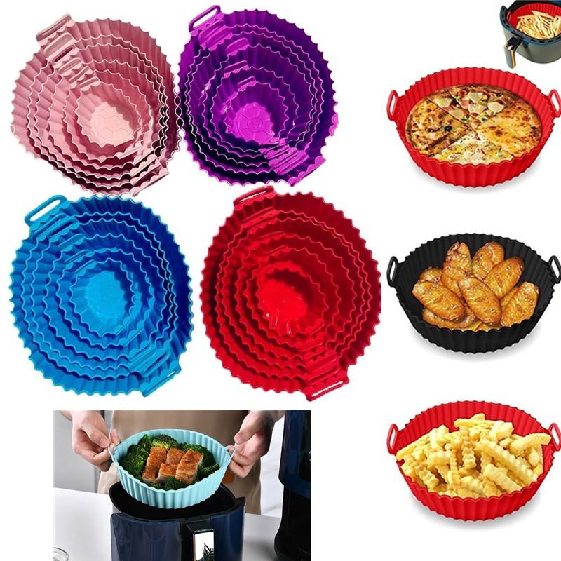 Air Fryer Silicone Tray Baking Mat Fried Basket Liner Pot Holder Grill Pan Replacement Bakeware Pizza Pan For Healthy Cooking
