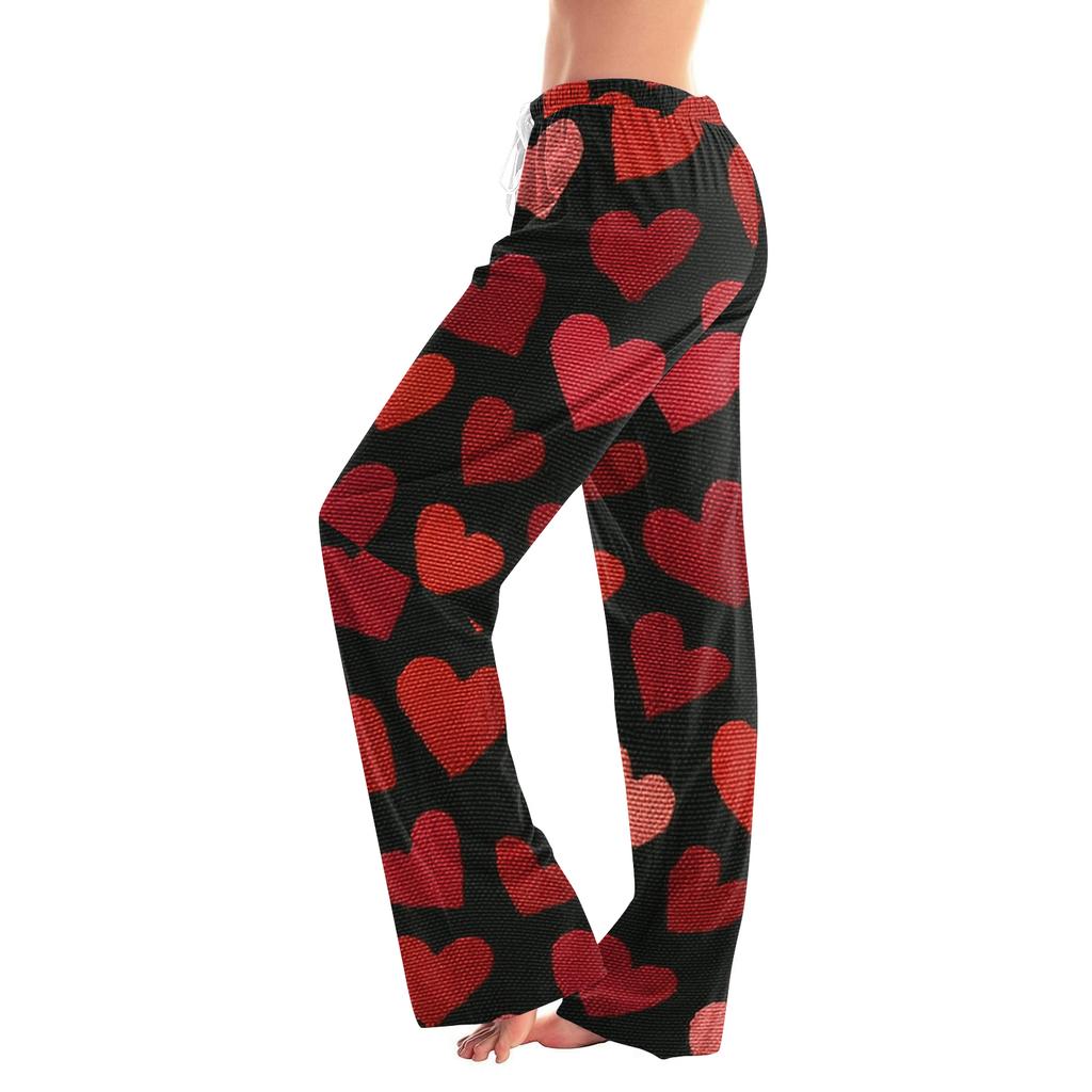 Women's Drawstring  Printed Casual Pants