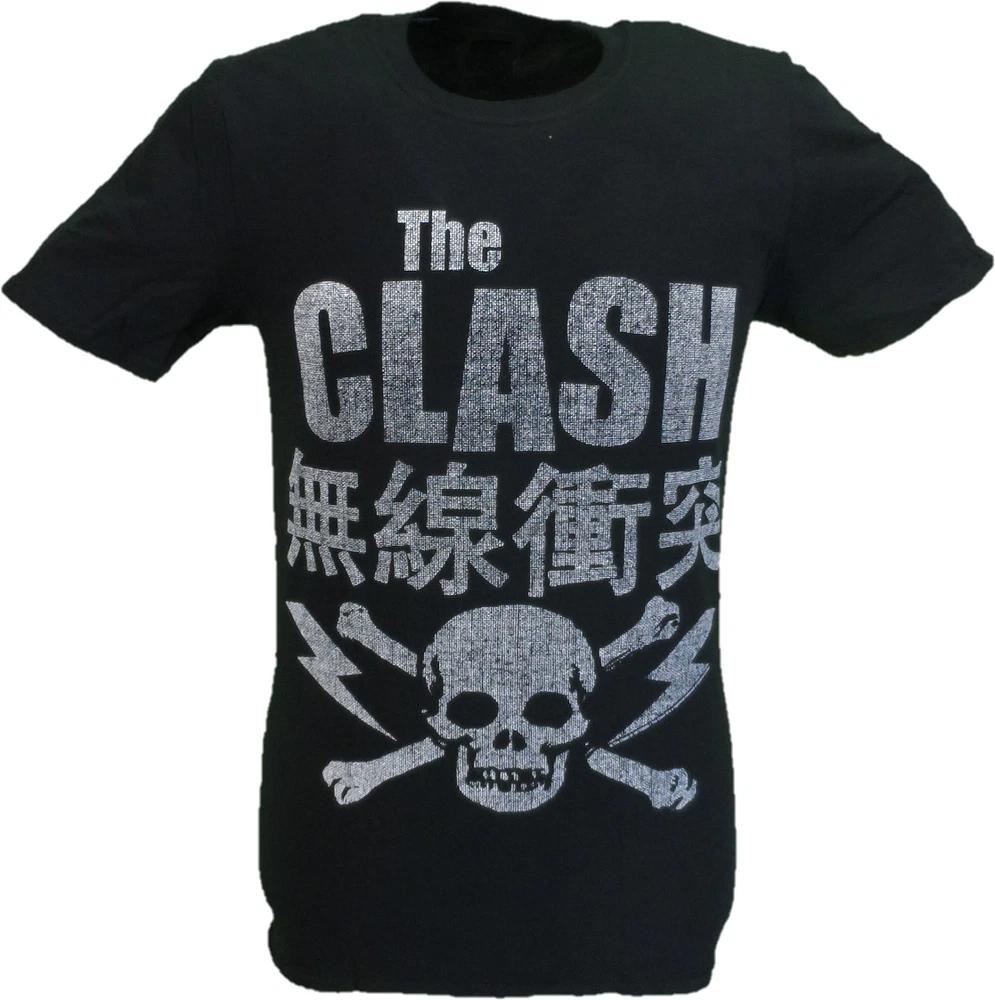 Unisexs Black Official The Clash Skull Crossbones T Shirt S
