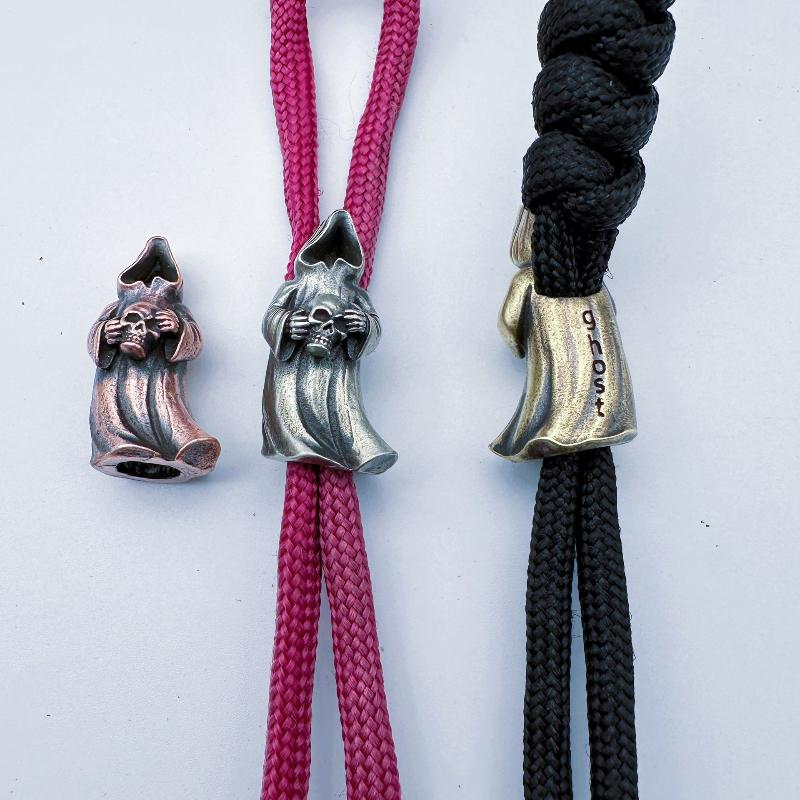 1Pcs Umbrella Rope Bracelets Accessory Undead Skull Brass Knife Beads Edc Outdoor Diy Paracord Handmade Woven Lanyard Pendant