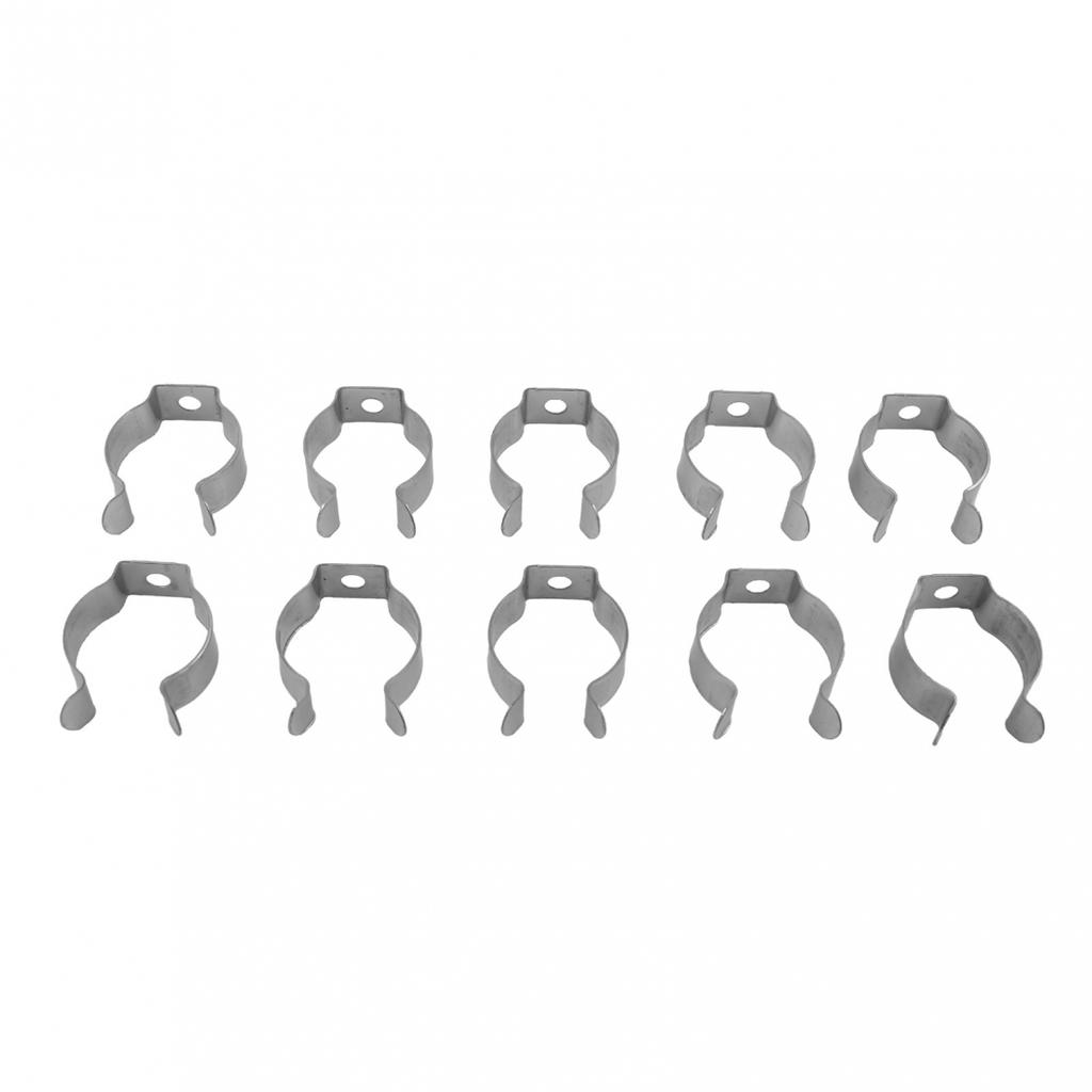 Fjäderklämmor för skjul i rostfritt stål, 10 st