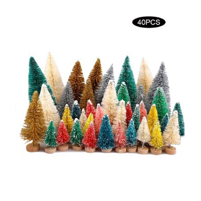 8/12pcs Mini Wooden Christmas Trees Artificial Christmas Tree For Xmas Tabletop Ornaments Christmas Decorations 2025 Navidad