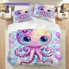 Octopus Pattern Bedding Quilt Set Quilt Cover Pillowcase Home Decoration Birthday Gift (1 * duvet cover + 2 * pillowcase, without core)