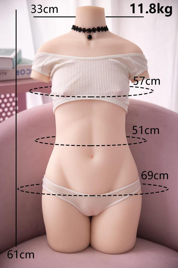 Half-body Flat Chest Silicone Sex Doll Sexy Ass Realistic Breasts Sexy Vagina Adult Toys Masturbation Airplane Cup