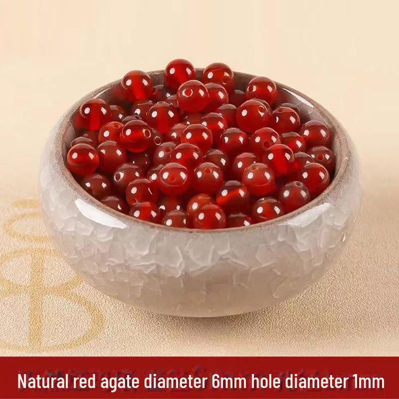 Cuentas de Ágata Roja Natural: Cuentas de Agujero Grande para Pulseras DIY, Collares y Accesorios de Joyería