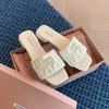 Summer Flat Slippers For Women Pu Casual Footwear With Rubber Sole For Daily Use