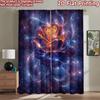 2D Flat Printing 2pcs Curtain Drapes Cosmic Glowing Rose Digital Printed Polyester Drapes Family Party Perfect for Classroom