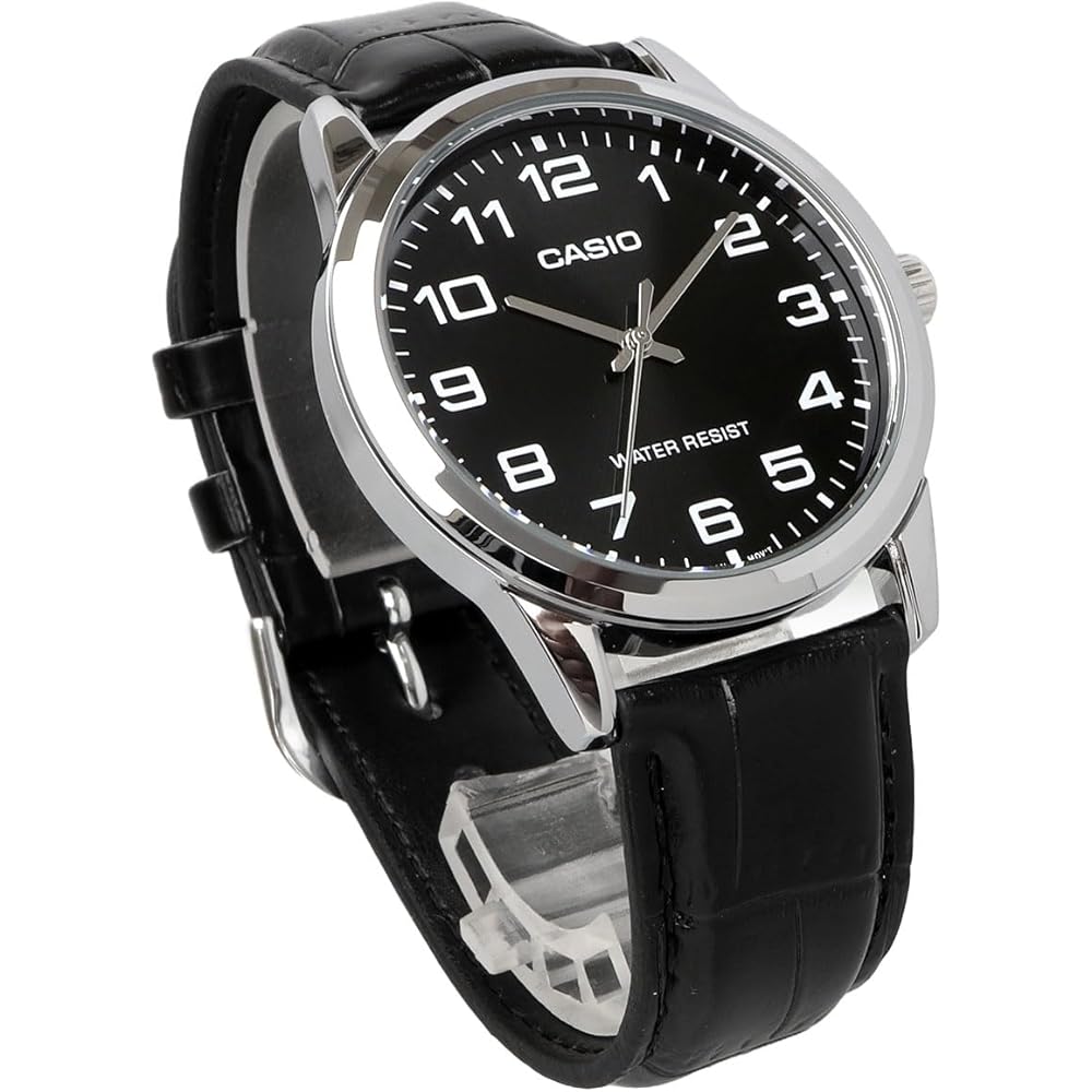 Casio MTP-V001L-1B Analog Quartz Men's Watch Silver Black Simple Packaging