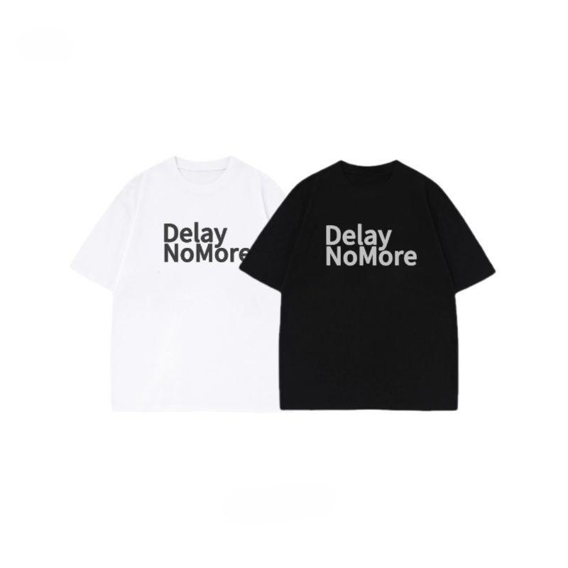 Summer Men's Cotton Short-sleeved Light and Simple, with Letter Print, Half-sleeved Trendy Brand, Casual and Loose Couple's Wear