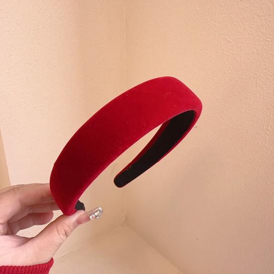 Women Hairband Retro Fabric Covered Soft Elasticn Anti-slip Head Decoration Hair Organization New Year Festive Hair Hoop Hair Accessories