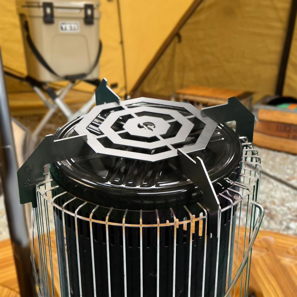 Hot Camp Toyotomi Iron Trivet for Kerosene Stoves, Made In Japan, Outdoor Camping (4-Hemp Leaf Pattern)