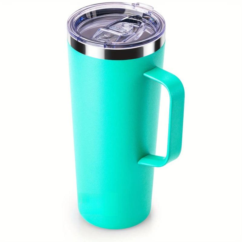 24oz Coffee Tumbler with Handle Lid Creative Thermos Hot Water Bottle Insulated Thermal Cup Stainless Steel Double Wall Car Mug