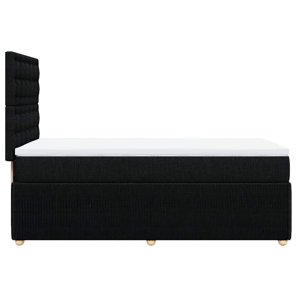 Boxspringbett mit Matratze Schwarz 80 x 200 cm Stoff