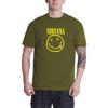 Nirvana T-shirt Yellow Smile Band Logo New Official Unisex Green