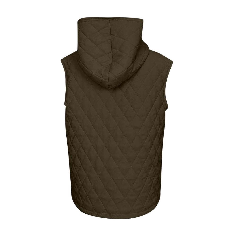 Women's Winter Tank Top Sleeveless Lightweight Stand Collar Zip Solid Quilted Vest