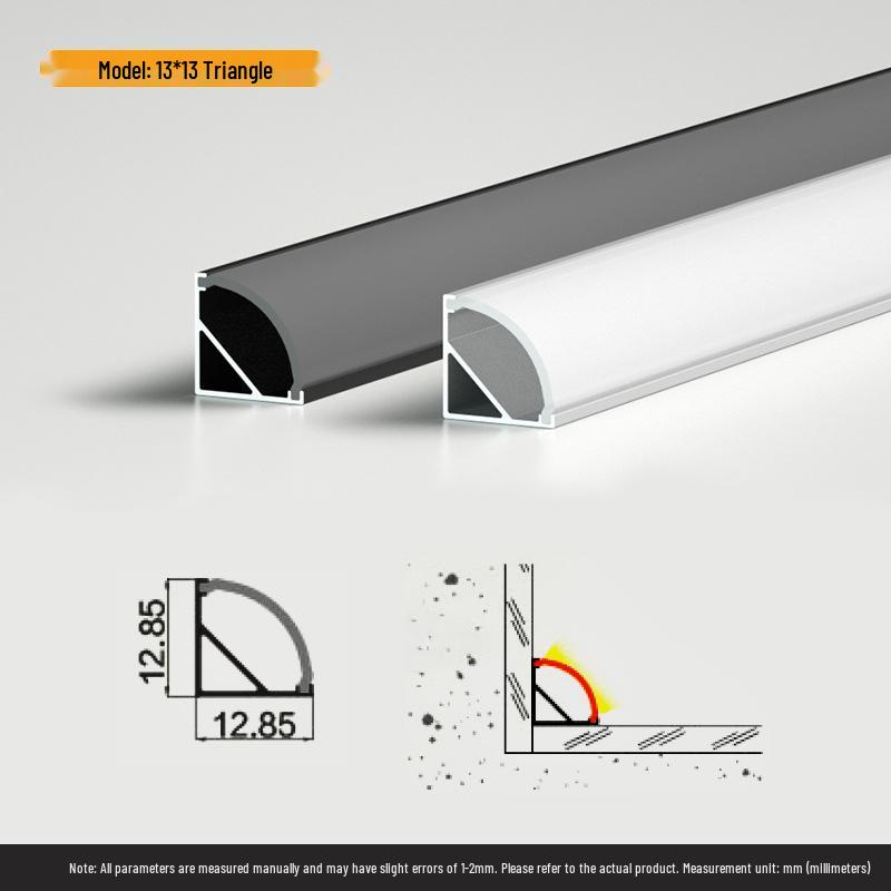 Dreieckiger V-förmiger LED-Lichtkanal, 45° Winkel, Hohe Helligkeit, Kein Nuten erforderlich, Lineare Seitenlichtquelle aus Aluminium.