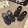 Women's Baotou Christmas a Footstirrup Heightening Winter Warm Cold Padded Non-slip Wear-resistant Leisure Cotton Half Slippers