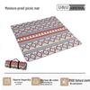 Ethnic Style Waterproof Picnic Mat with Leather Strap