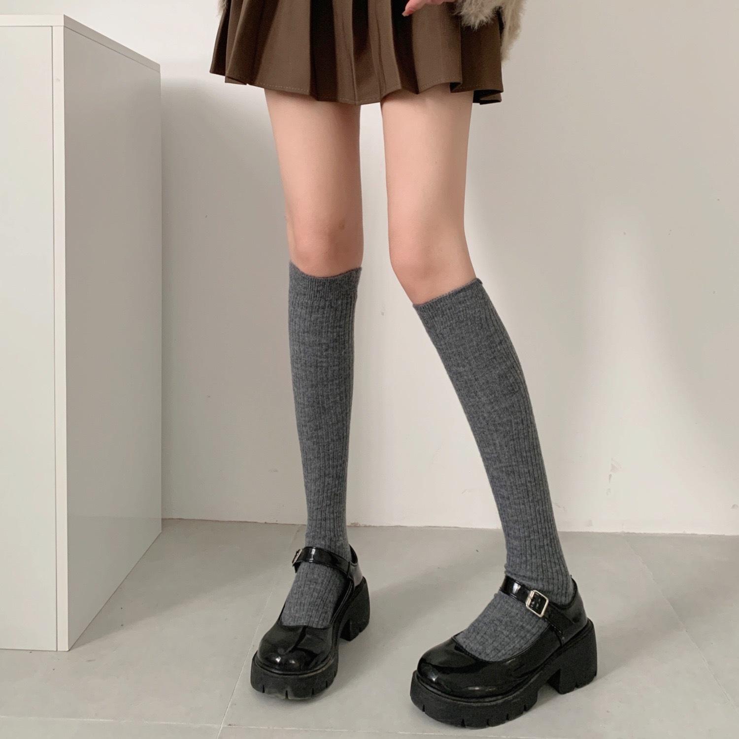 

Женские нескользящие хлопковые гольфы до колена для весны и осени - Утягивающие чулки до бедра для высоких сапог Knitted Slim Fit/One Size Fits Most