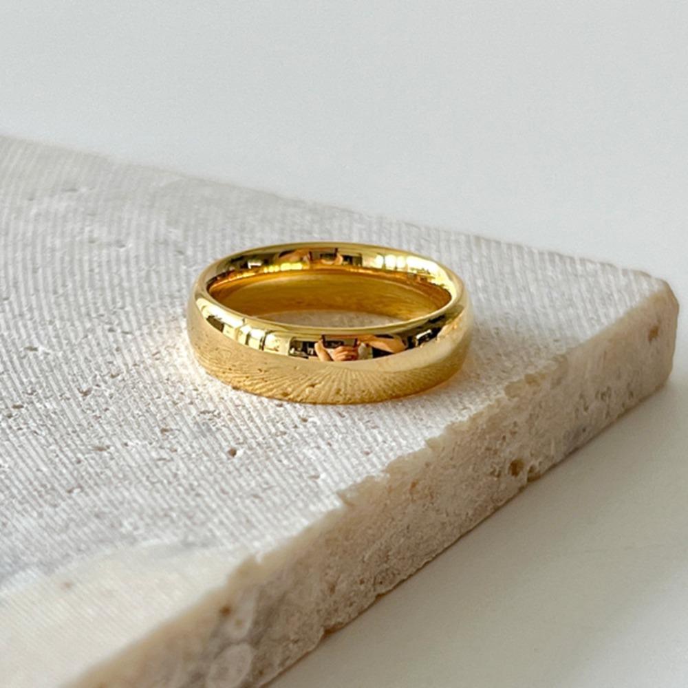 

Широка гладка проста каблучка для пари, з нержавіючої сталі, модна каблучка на вказівний палець, трендові ювелірні вироби унісекс US size 5