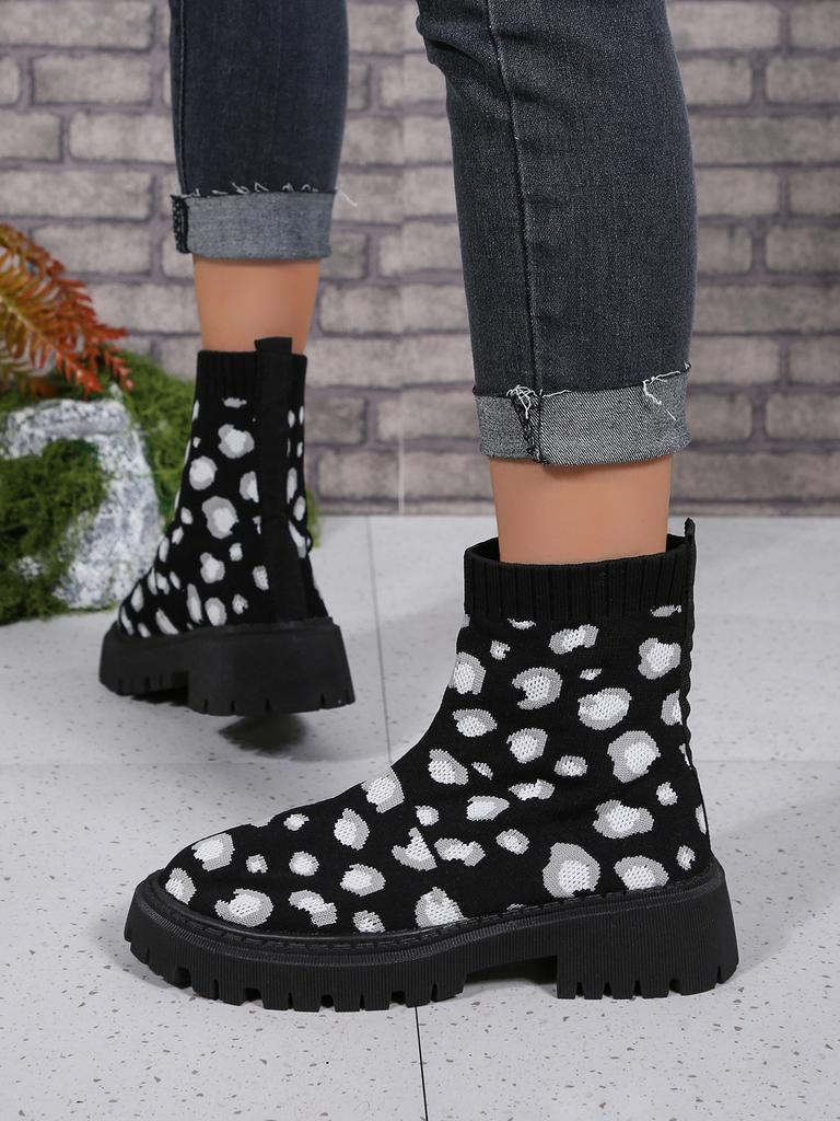 Women's Socks Shoes 2025 Spring Autumn New Breathable Casual Wedges Platform Ankle Boots Zapatos De Mujer Goth Boots