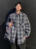Men's Retro Plaid Long-Sleeve Shirt and Casual Lapel Jacket
