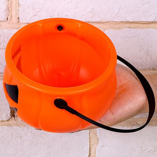 5 Pack Pumpkin Buckets Halloween Trick-or-Treat Candy Container Haunted House Goody Holder Halloween Party Decoration