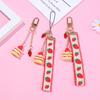 Short Strap Lanyards For Phone Keys Mobile Phone Strap Hang Rope Phone Charm Popular Cute Japanese Strawberry Cake Decor Gift