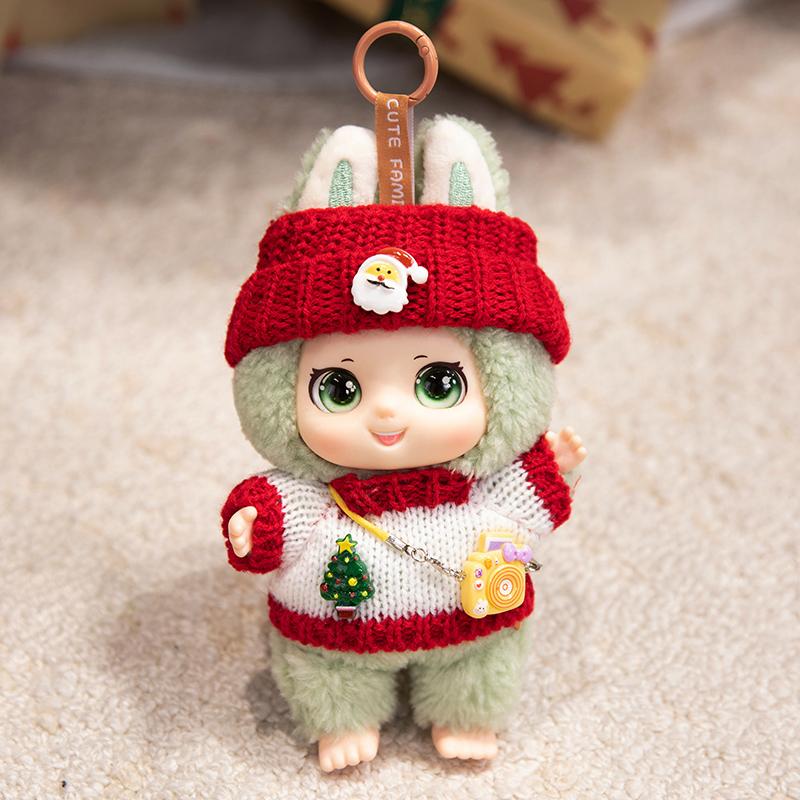 17cm Christmas Exquisite Lovely Doll Vinyl Face Plush Toy Curly Haired doll Wearing Clothes Birthday Christmas Gift for Kid Girl