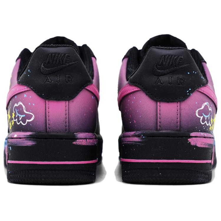 Nike Air Force 1 Macaron Skórzane Niskie Buty Skateboardowe Unisex Czarne Różowe CW2288-001(Drużyna997-)