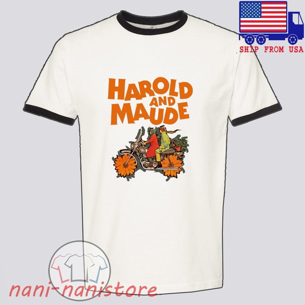 Harold and Maude Classic Movie TV Show Men#039;s Ringer Black Size S3XL Unisex T-Shirt S