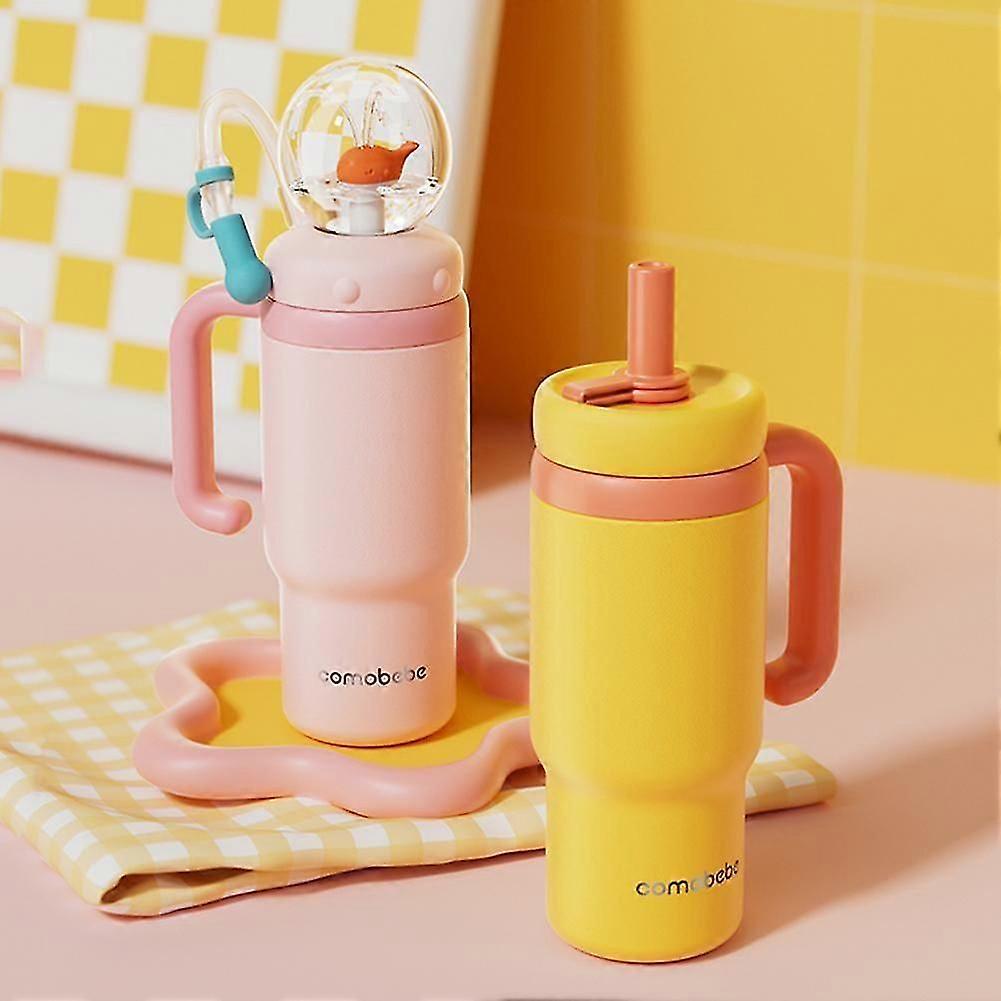 Wal-Springbrunnen-Becher aus Edelstahl mit Griff und zwei Deckeln