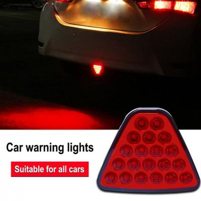 Car Indicator Triangle Rear Brake Light Strobe Stop Red Rear Bumper Light 12V