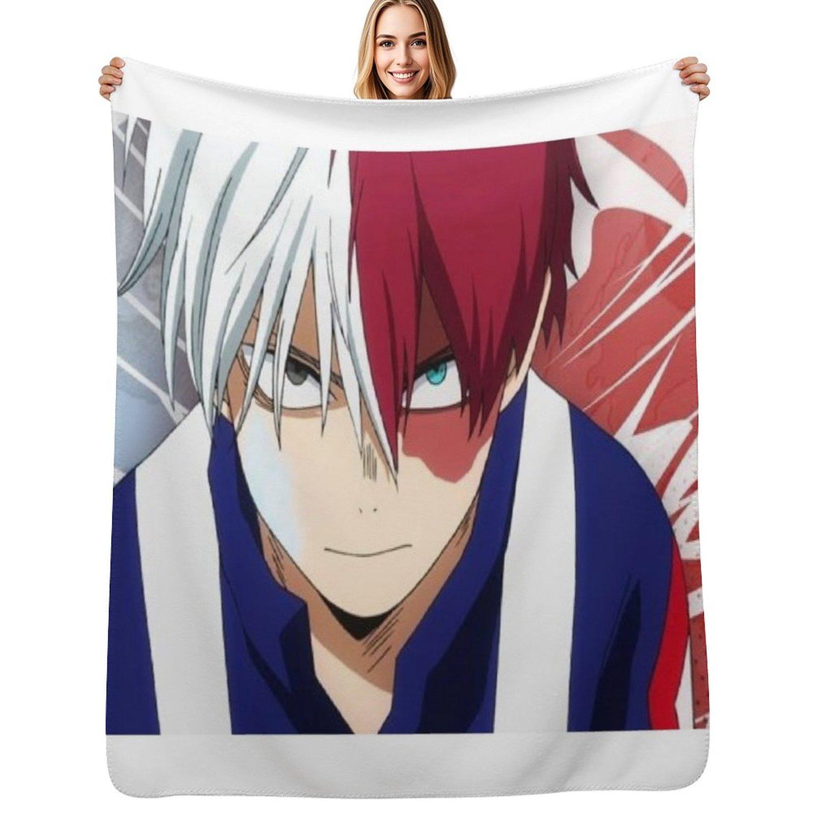 Shoto todoroki Throw Blanket Travel Size Cozy Blanket for Plane Train 102x76cm(40x30in)