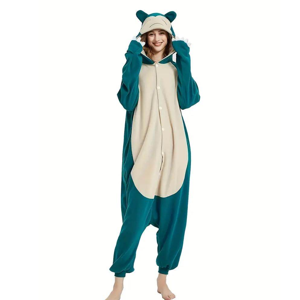 Uniseks Onesies Snorlax Kigurumi polarowa piżama Anime Homewear boże narodzenie kostium cosplay na Halloween