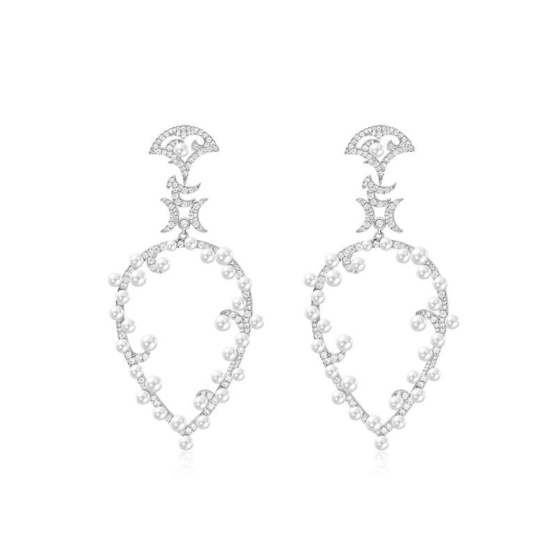 APM Monaco Pear-shaped pearls, elegant retro and versatile 925 silver earrings for women AE12650XPL