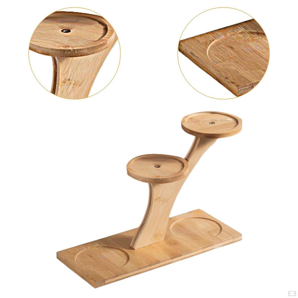 Flower Pot Shelf with Wooden Stand, Organizer for Planters, Display Holder Office Use