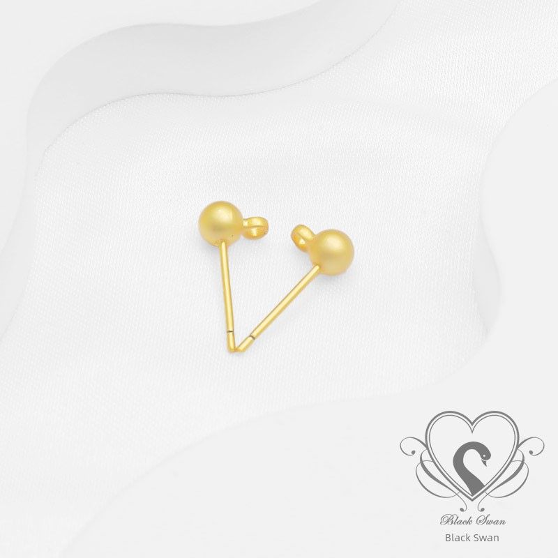 

Набор материалов для изготовления сережек-бантиков своими руками, игла из серебра 925 пробы, золото Dummy 4mm ball ear needle (10)