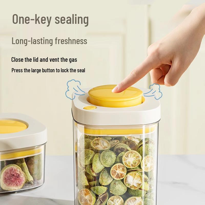 Press-Down Vacuum Seal Food Storage Jar for Coffee Beans & Grains