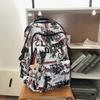 New Graffiti Niche School Bag for Junior High and High School Boys, Lightweight Spine Protection, Lightweight Large Capacity Design Laptop Backpack