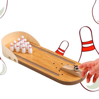 Mini Tischbowling-Spiele für Kinder Holz Eltern-Kind Entwicklungs-Baby Unterhaltungsspielzeug
