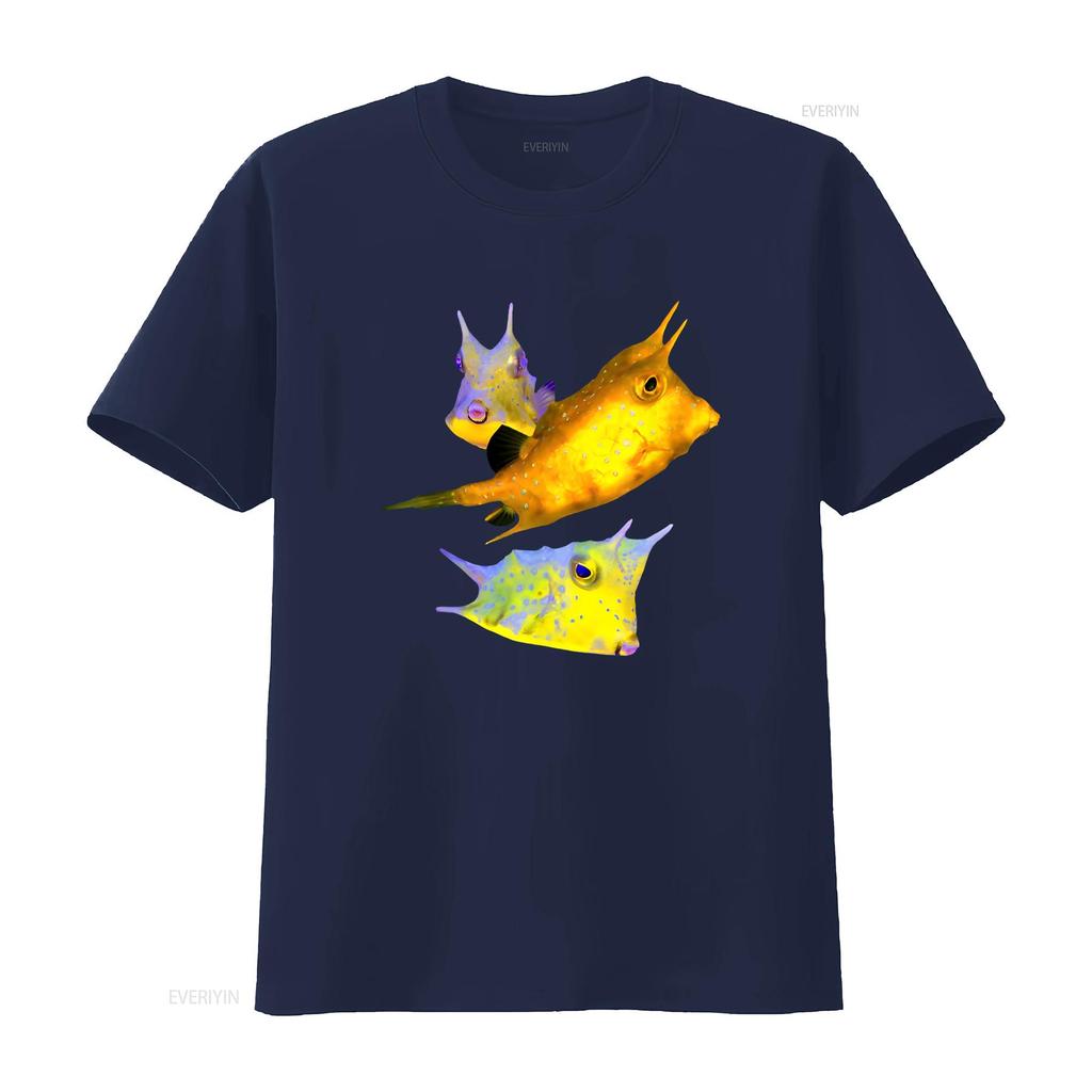 Kabeljau Fisch Salzwasser Aquarium Riffaquarium Kofferfisch Liebhaber T-Shirt vintage Gewaschen Lässig Leicht Bequem grafisch Mode