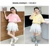 Girls' summer skirt set, new children's clothing, medium and large children's beautiful and good-looking T-shirt skirt two-piece set