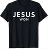 Jesus Won Shirt | Christian Faith Tee | Religious Minimalist T-Shirt | Bible Believer Gift | Church Apparel