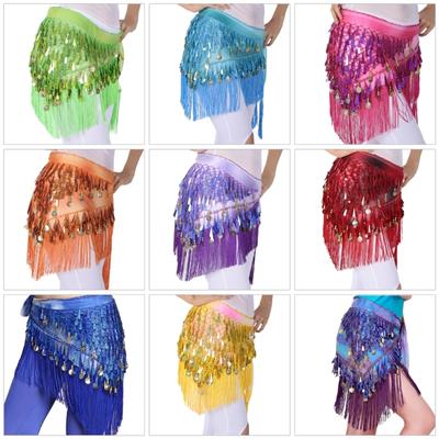 Funkelnder Bauchtanz-Kostüm-Taillengürtel aus Chiffon mit glitzernden Pailletten, Bühnentanzshows, Paillettenübungen
